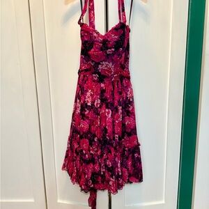 Betsey Johnson pink, red, purple and black playful dress